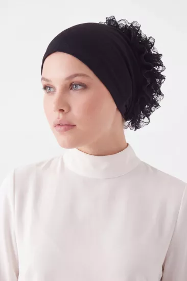 Viskon Fırfırlı Bone -XL - (dikişli ,bağlamalı)